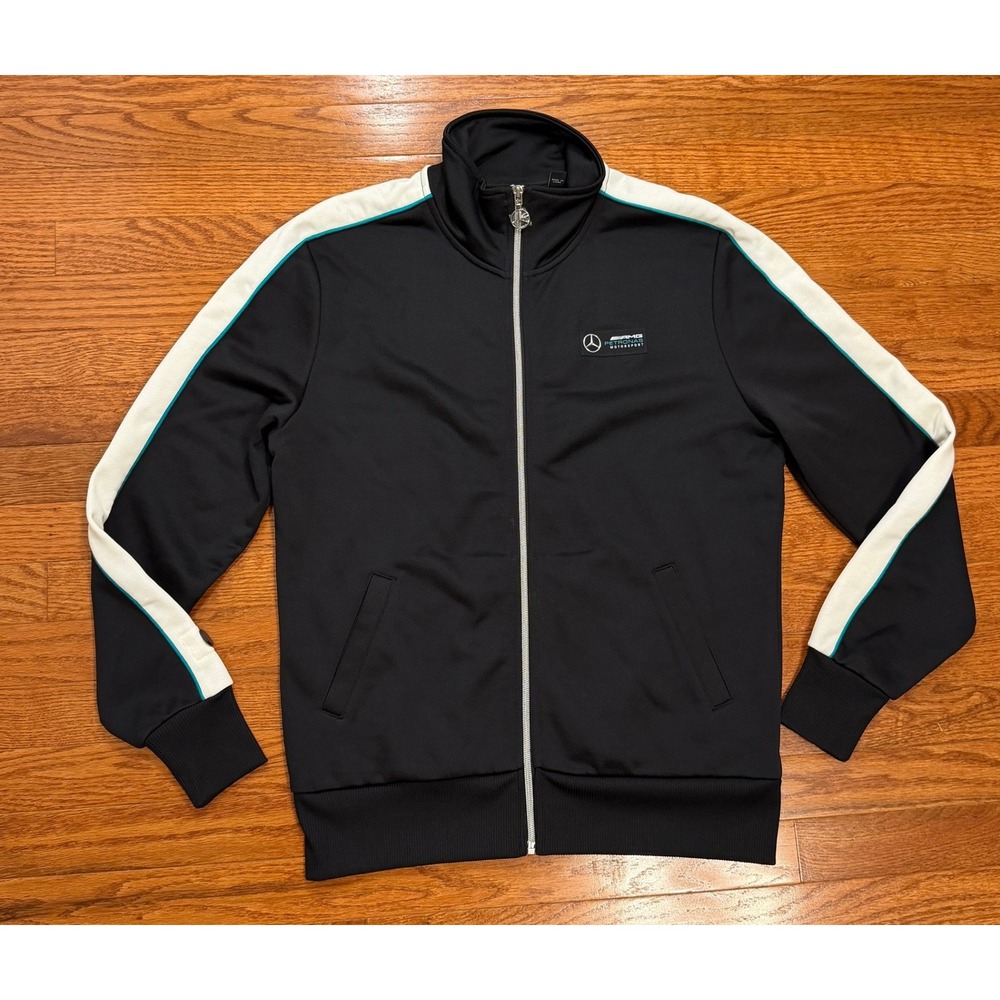 Mercedes AMG Petronas Motorsport Track Jacket Mens Small Black Racing F1 Formula